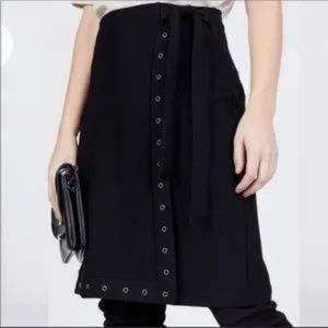 Lysse, Jory faux wrap black grommet skirt
